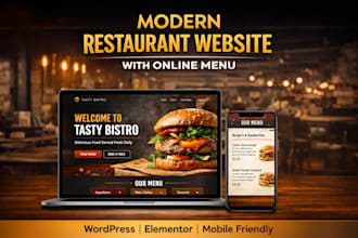 design modern restaurant website with online menu