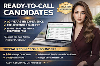 recruit qualified candidates and deliver master sheet