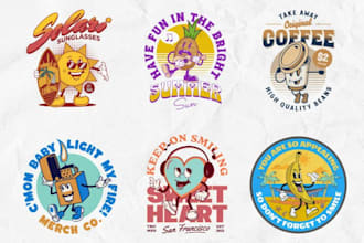 create a retro mascot logo for restaurants or food brands