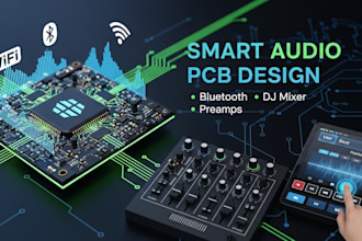 pcb design for smart audio dj mixer touch UI pa preamps wifi ble embedded system