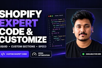 be your shopify expert to build shopify store design and customize store website