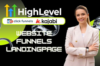 go high level funnel, kajabi click funnel landingpage, funnel builder, websites