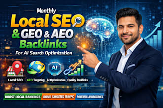 monthly local SEO GEO and aeo backlinks for ai search optimization