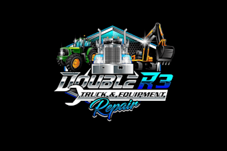 create attractive truck and equipment repair logo design