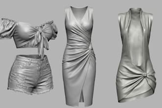 create realistic 3d clothing mesh for second life with textures