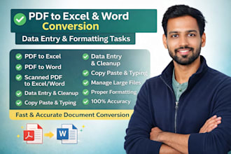 convert pdf to exel, word, dashboards