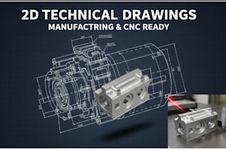 create 2d technical drawings in solidworks creo and autocad