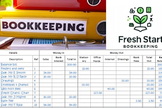 do accounting, set up quickbooks , cleanup bookkeeping, fresh start, financial