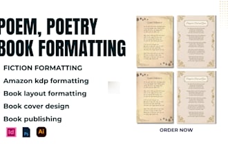 design, format poem book, poetry book, novel, fiction, manuscript formatting