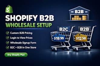 setup shopify b2b wholesale store custom pricing  and catalogs