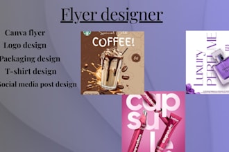 do flyer logo packaging design and social media posts