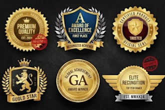 do logo design, gold seal design, award seal, stamp,  for your business