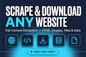 scrape download any website or webpage with all contents