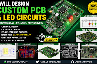 design custom pcb, led circuits, and embedded electronic hardware
