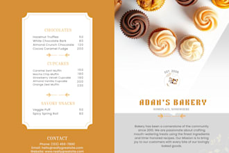 design a professional restaurant or cafe menu