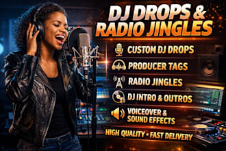 do custom dj drops and tags radio jingles dj intro producer tags radio imaging