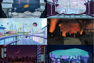 create 2d environment art for games, animation and books