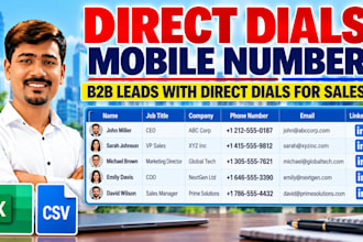 provide b2b leads with direct dial and mobile cell phone numbers