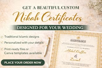 design a beautiful and customizable nikkah certificate