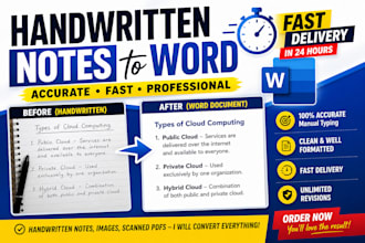 convert your handwritten notes or images to word