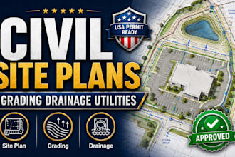 prepare civil site plan grading and drainage drawings