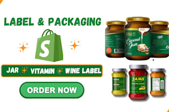 design luxury jar, vitamin, wine label and custom packaging