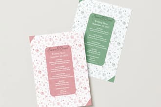 edit and personalize a unique wedding menu template
