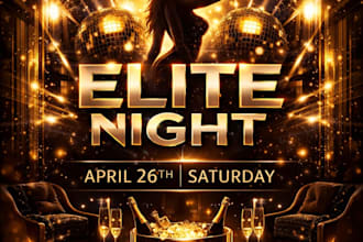 design a luxury nightclub or party event flyer