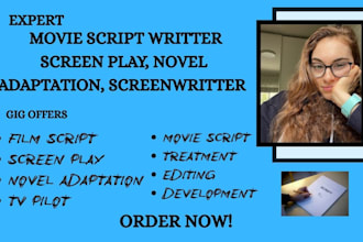 rewrite edit format your screenplay script film tv series novel adaptation tv