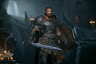 realistic aaa 3d game character sculpting rigged model stylized 3d game assets