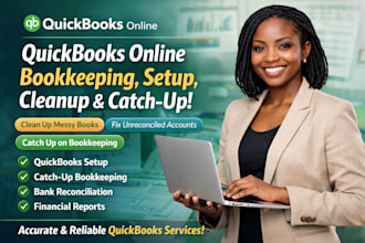 do quickbooks online bookkeeping setup, cleanup and catchup