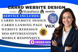 carrd landing page, carrd website design, carrd co,  design wix website