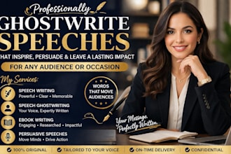 professionally ghostwrite speeches for any audience or occasion