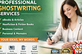 write and ghostwrite fiction or nonfiction ebooks
