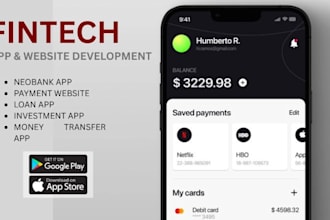 develop fintech app neobank app money transfer app payment website
