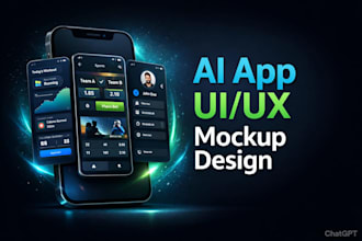 design modern ai app UI UX mockups for all mobile apps