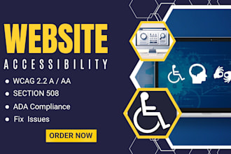 perform detailed web accessibility audit and fix wcag, ada section 508 issues