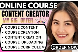 create  online course content, outline and training materials