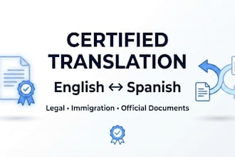 provide certified english spanish legal translation