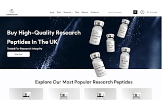 build seo optimized peptide website peptide research website nutraceutical store