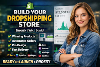 design shopify wix ecwid dropshipping store via dsers spocket syncee modalyst