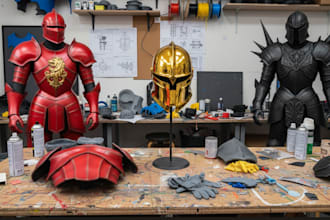 do 3d cosplay creation wearable cosplay armor helmets, design 3d cosplay model