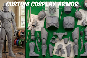 do 3d cosplay creation wearable cosplay armor helmets, design 3d cosplay model