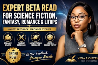 alpha or beta read your litrpg romance fantasy or science fiction novel