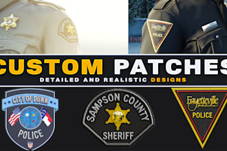 design detailed patches for fivem ems, fire, and leo