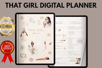 design a custom goodnote that girl aesthetic  feminine digital planner