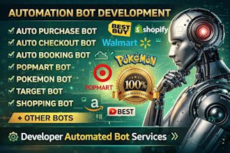 build auto purchase bot, auto checkout bot, pokemon bot, pokemon bot, lazada bot