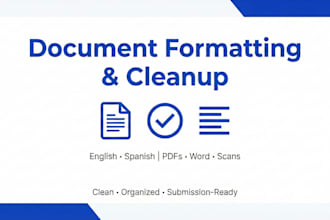 format, clean, and prepare your english or spanish documents