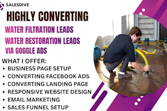 generate water damage leads water restoration lead water filtration sales funnel
