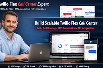 setup twilio flex call IVR studio flow SMS autoresponder ai API CRM integration